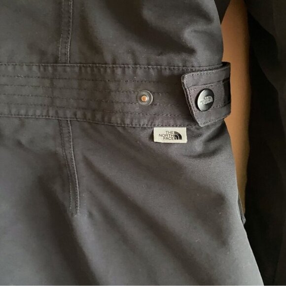 North Face Coat Woman Large Black Hyvent Down Filled Adjustable Pockets NO HOOD - Picture 8 of 16